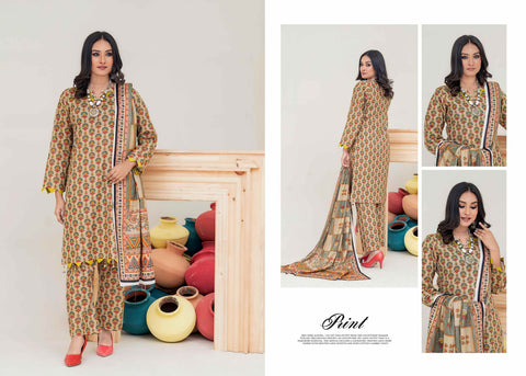 Laaj by BinIsmail Printed Allover Lawn 3Pcs