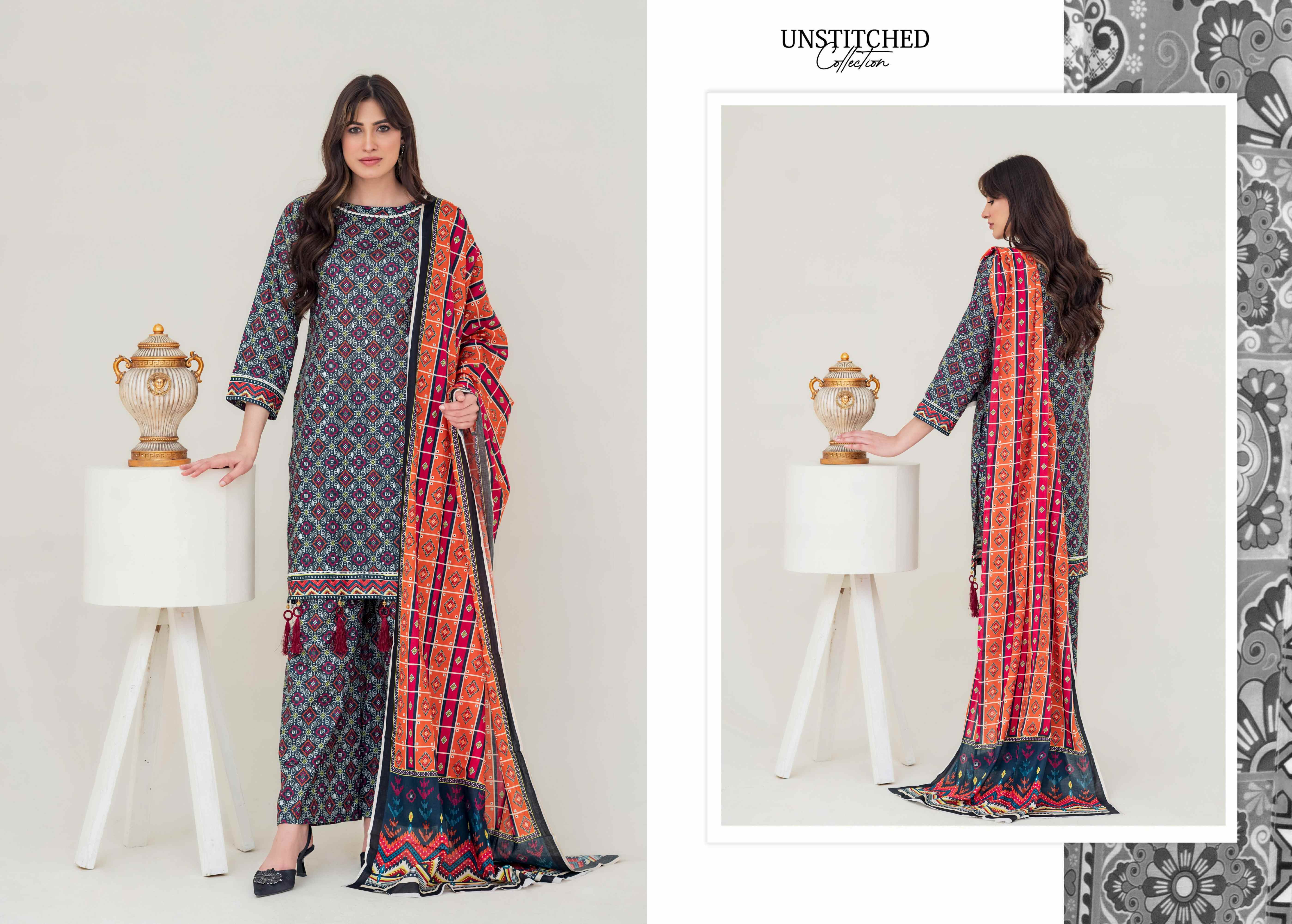 Laaj by BinIsmail Printed Allover Lawn 3Pcs