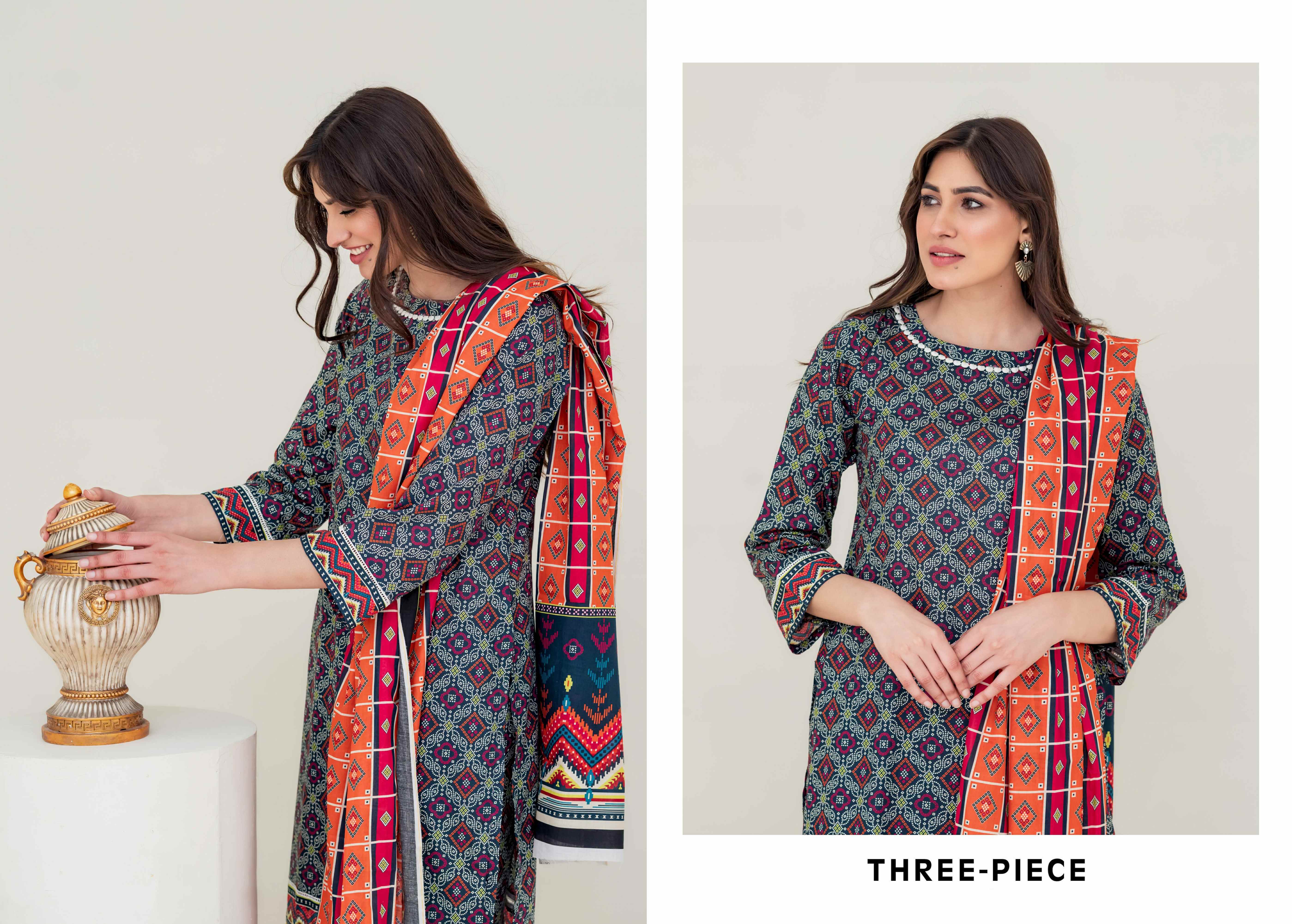 Laaj by BinIsmail Printed Allover Lawn 3Pcs