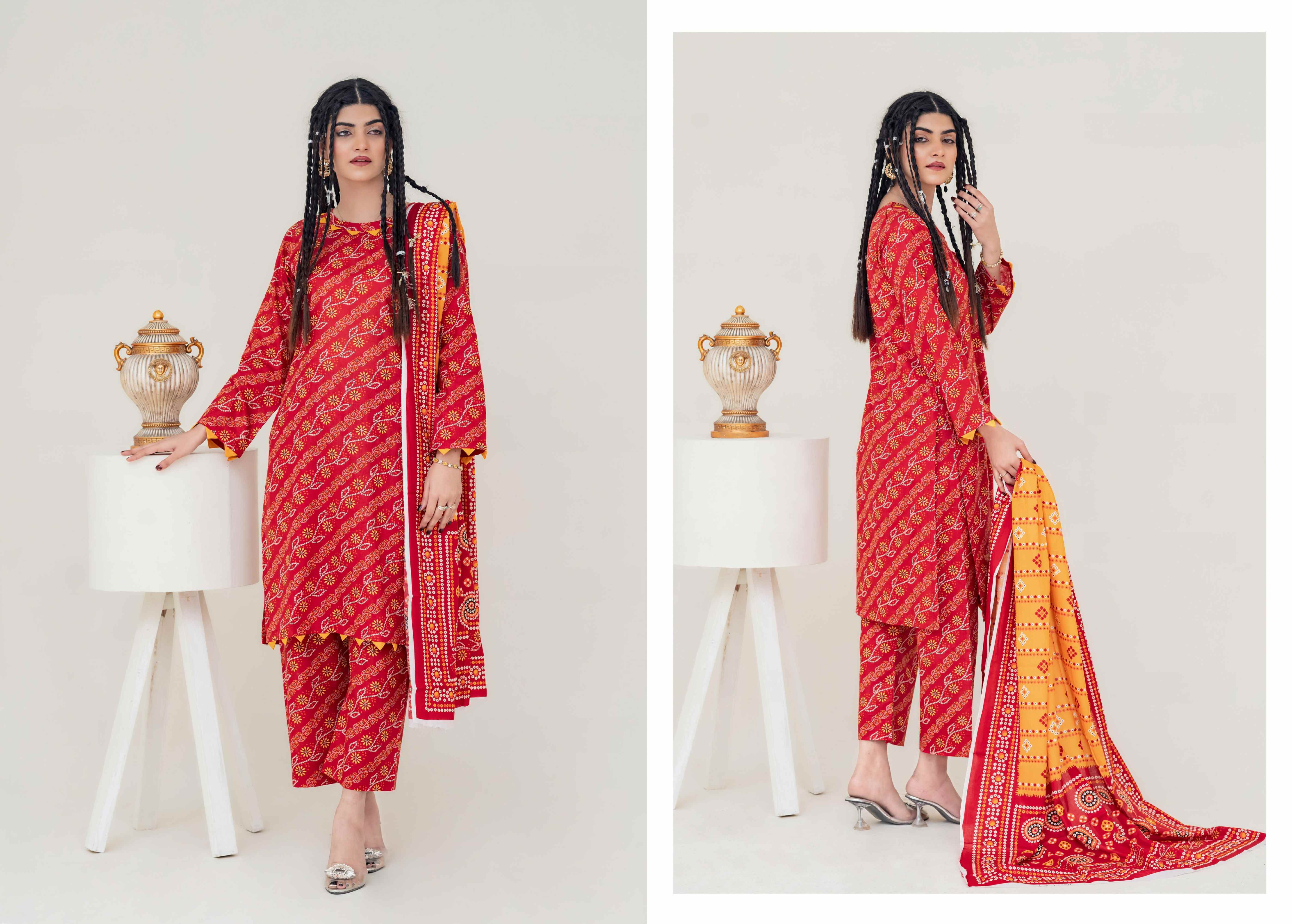 Laaj by BinIsmail Printed Allover Lawn 3Pcs