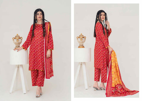 Laaj by BinIsmail Printed Allover Lawn 3Pcs