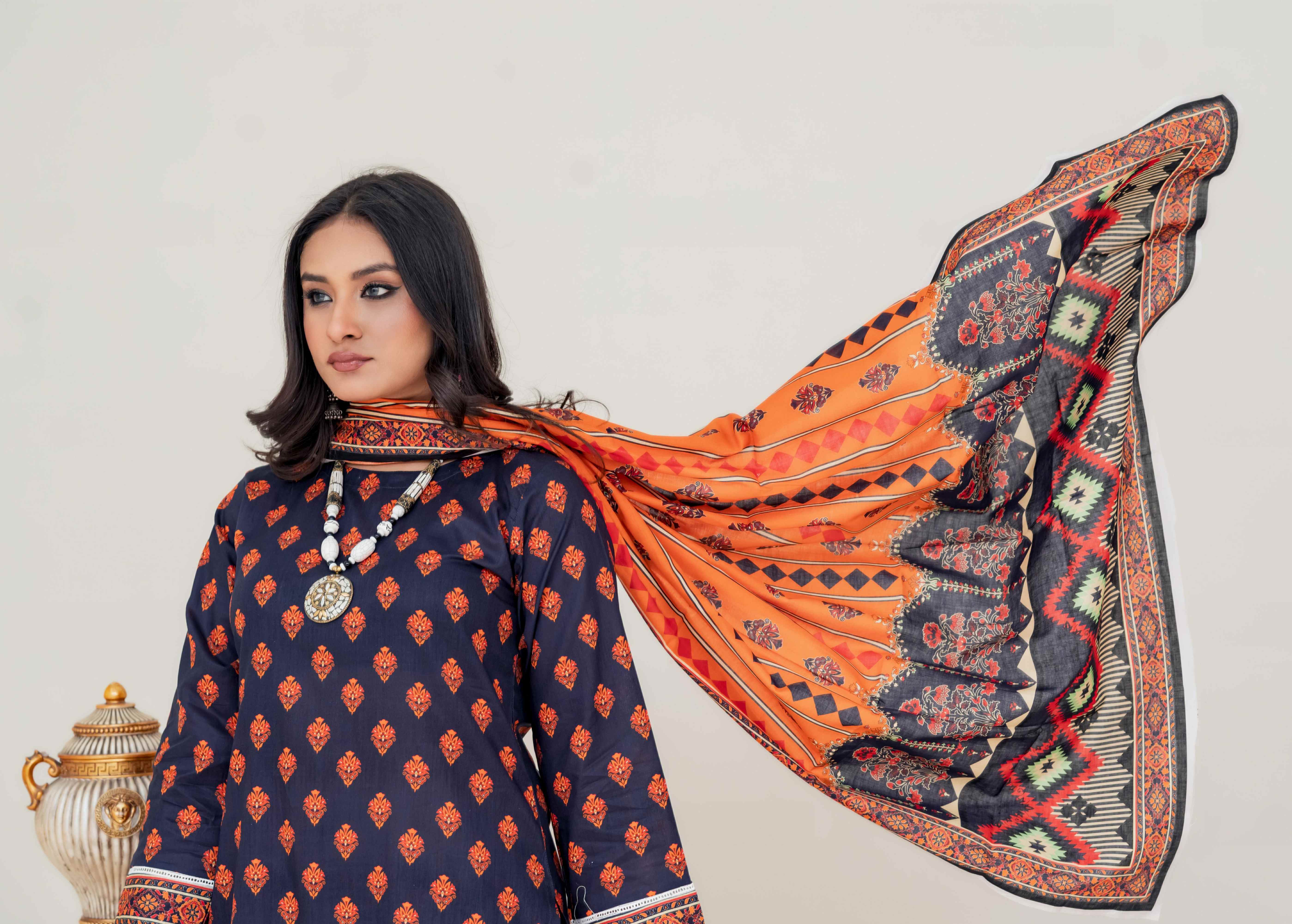 Laaj by BinIsmail Printed Allover Lawn 3Pcs