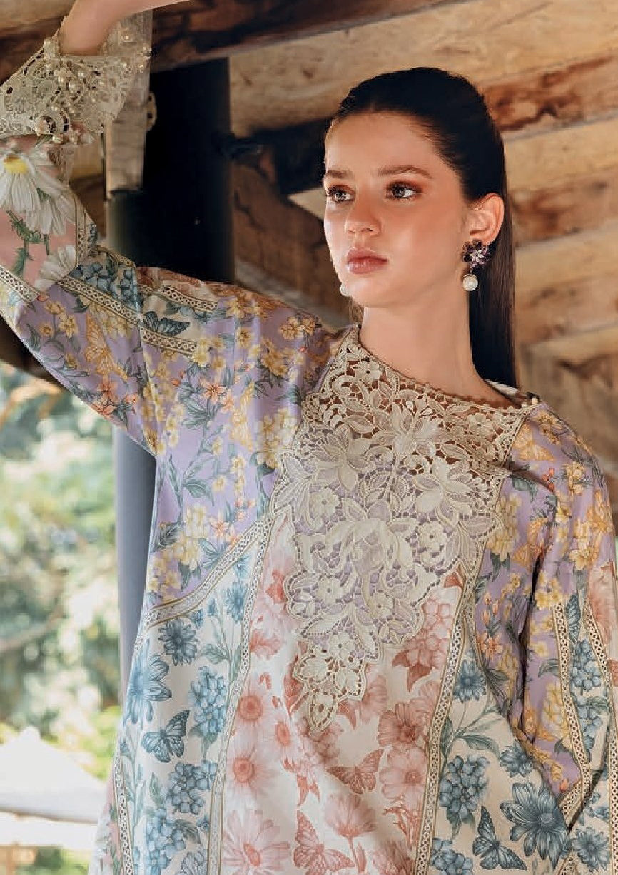 Maria B 3 Piece Unstitched Heavy Embroidered Lawn Replica Suit | MPT-2910-B