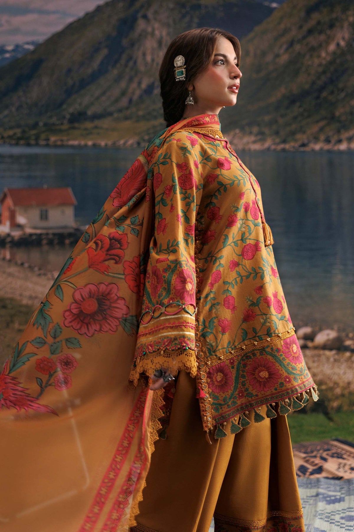 Agla Station By Maria B  M.Basics Printed Khadder 3 Pcs Collection 002150