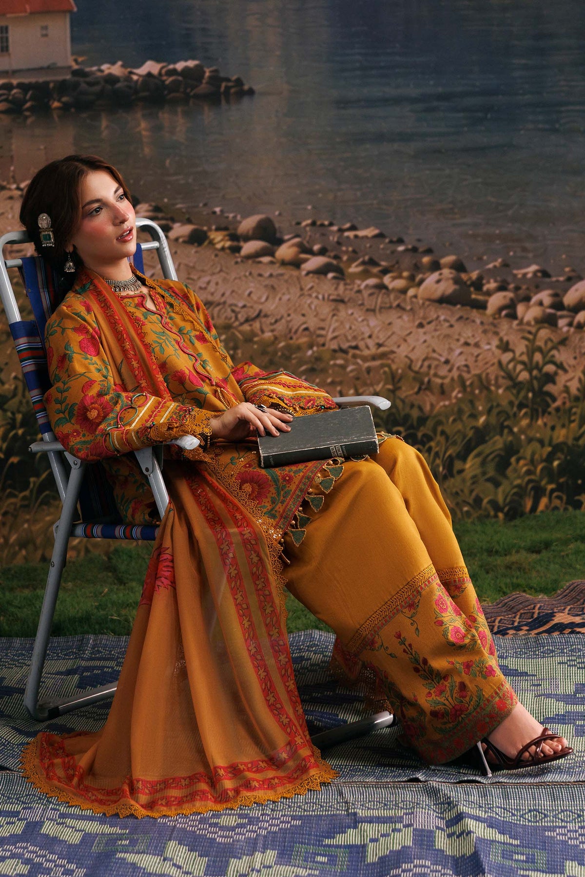 Agla Station By Maria B  M.Basics Printed Khadder 3 Pcs Collection 002150