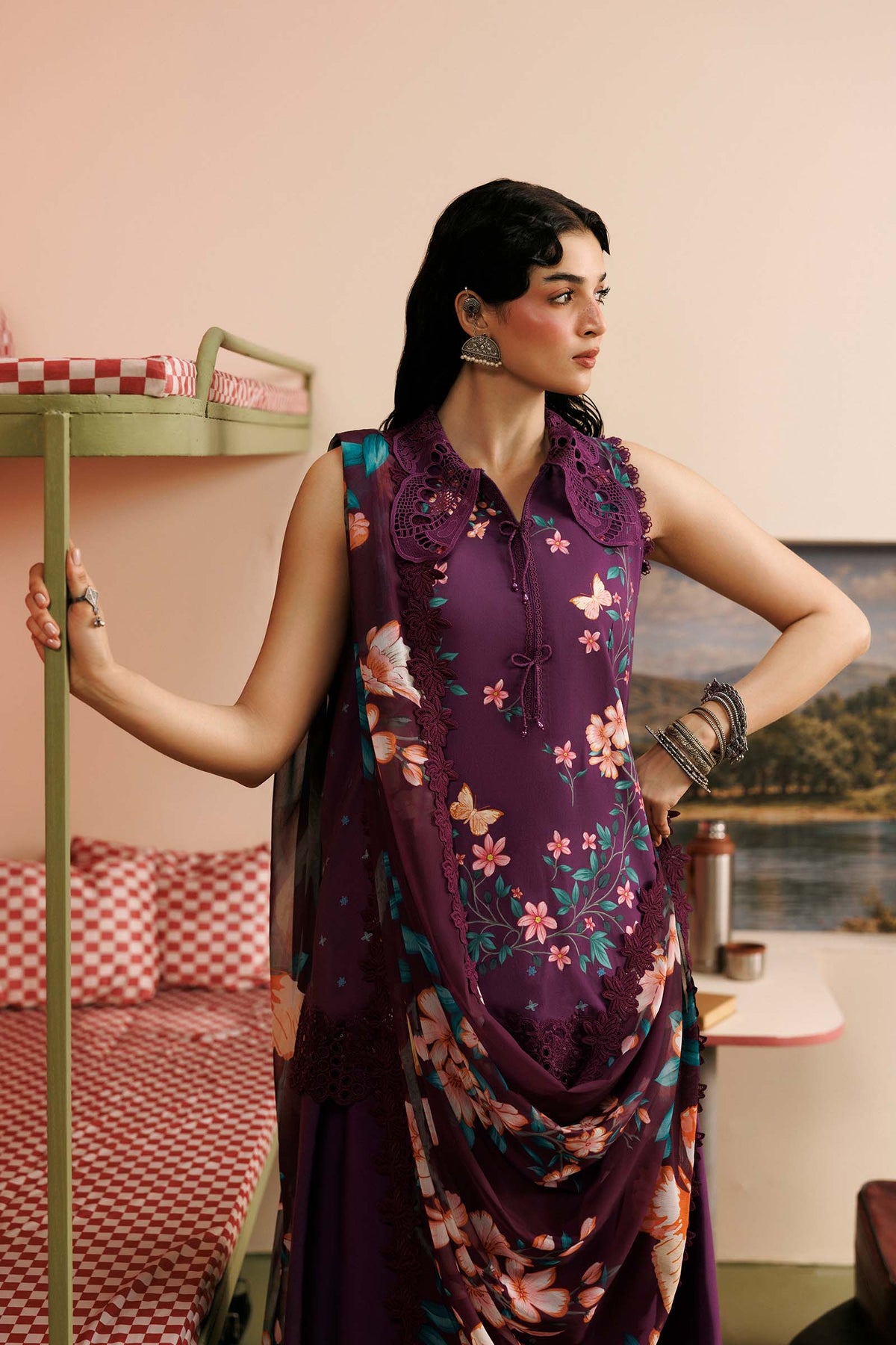 Agla Station By Maria B  M.Basics Printed Khadder 3 Pcs Collection 002148
