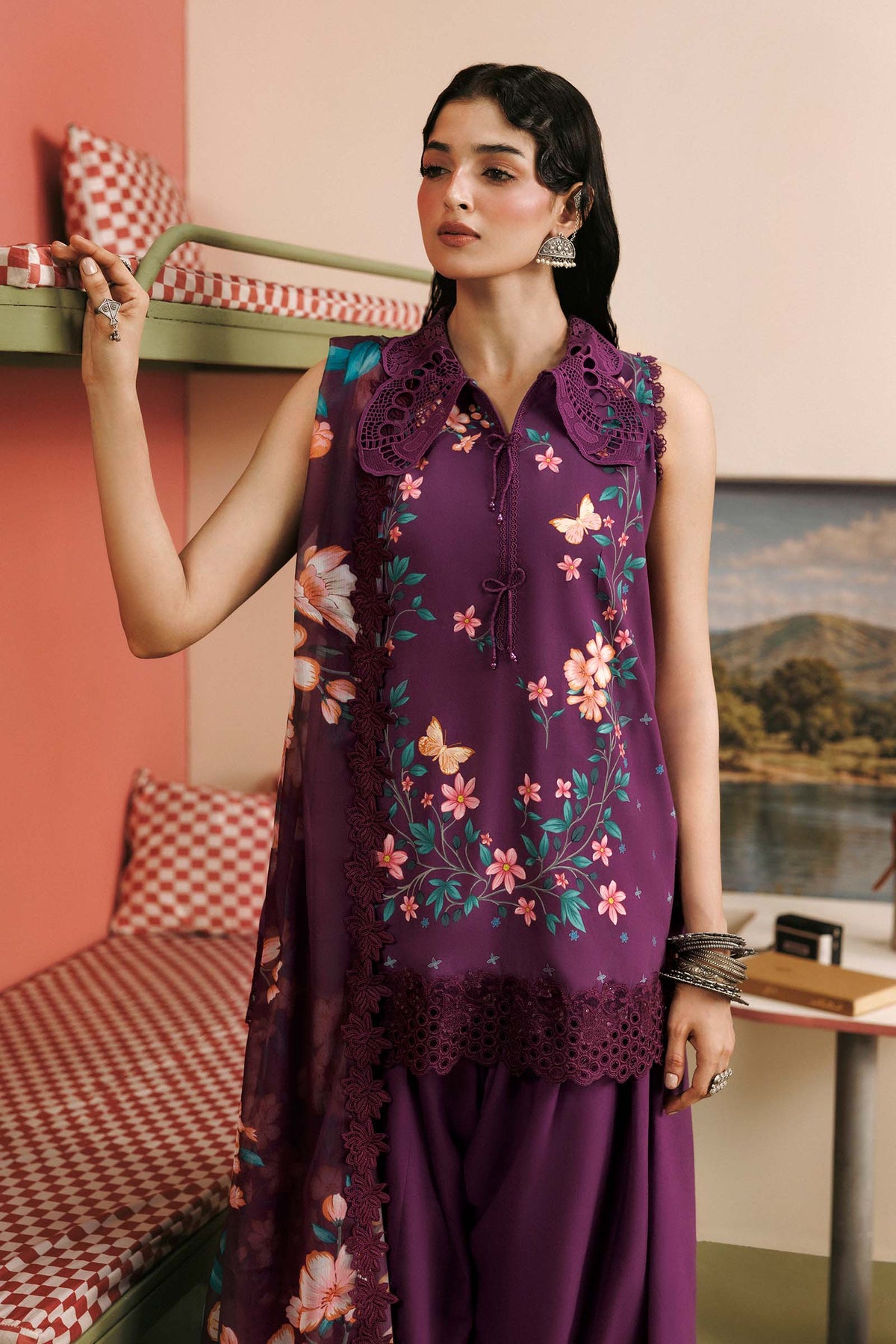 Agla Station By Maria B  M.Basics Printed Khadder 3 Pcs Collection 002148