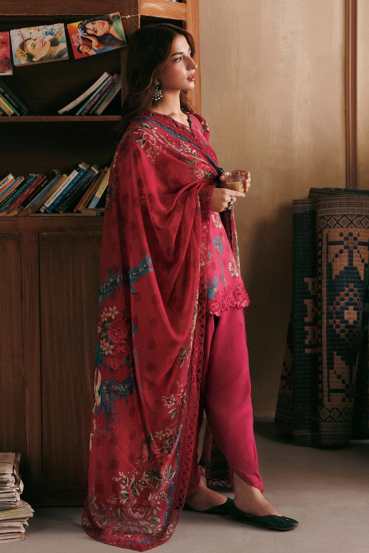 Agla Station By Maria B  M.Basics Printed Khadder 3 Pcs Collection 002145