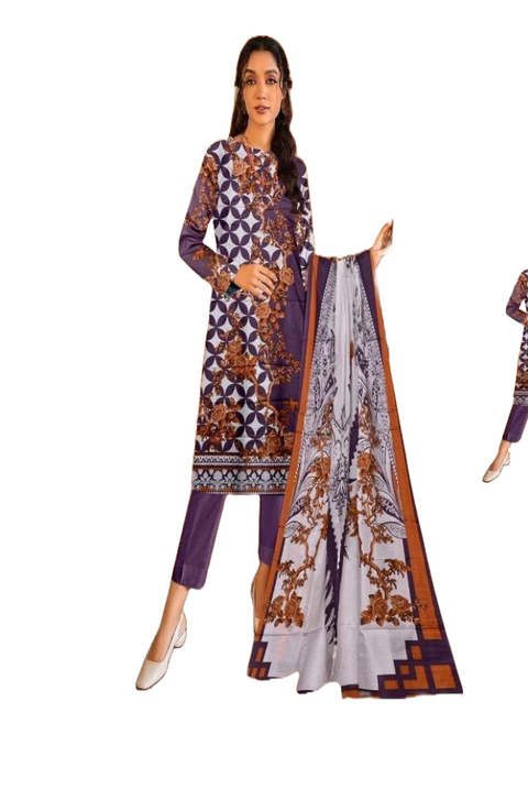 GullAhmed Unstitched Printed Lawn 3Pcs 650