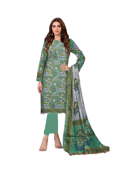 GullAhmed Unstitched Printed Lawn 3Pcs 642