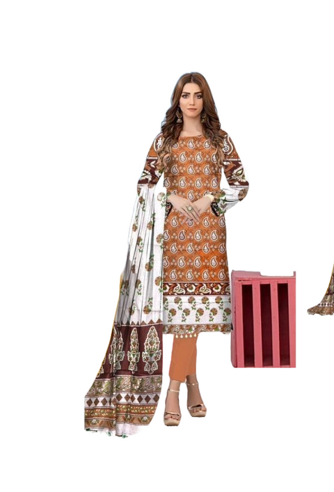 GullAhmed Unstitched Printed Lawn 3Pcs 657