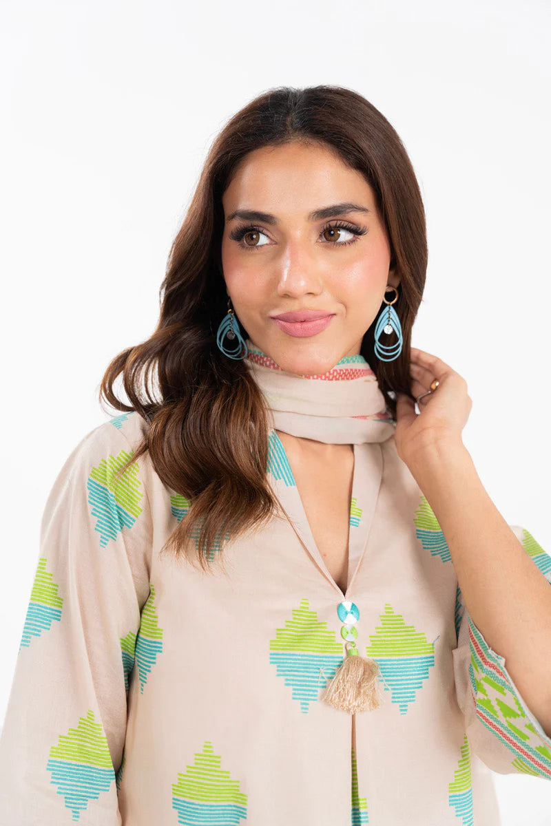 Alkaram Lawn Shirt Dupatta – 2PC SS-36.1-25-1OFF-WHITE