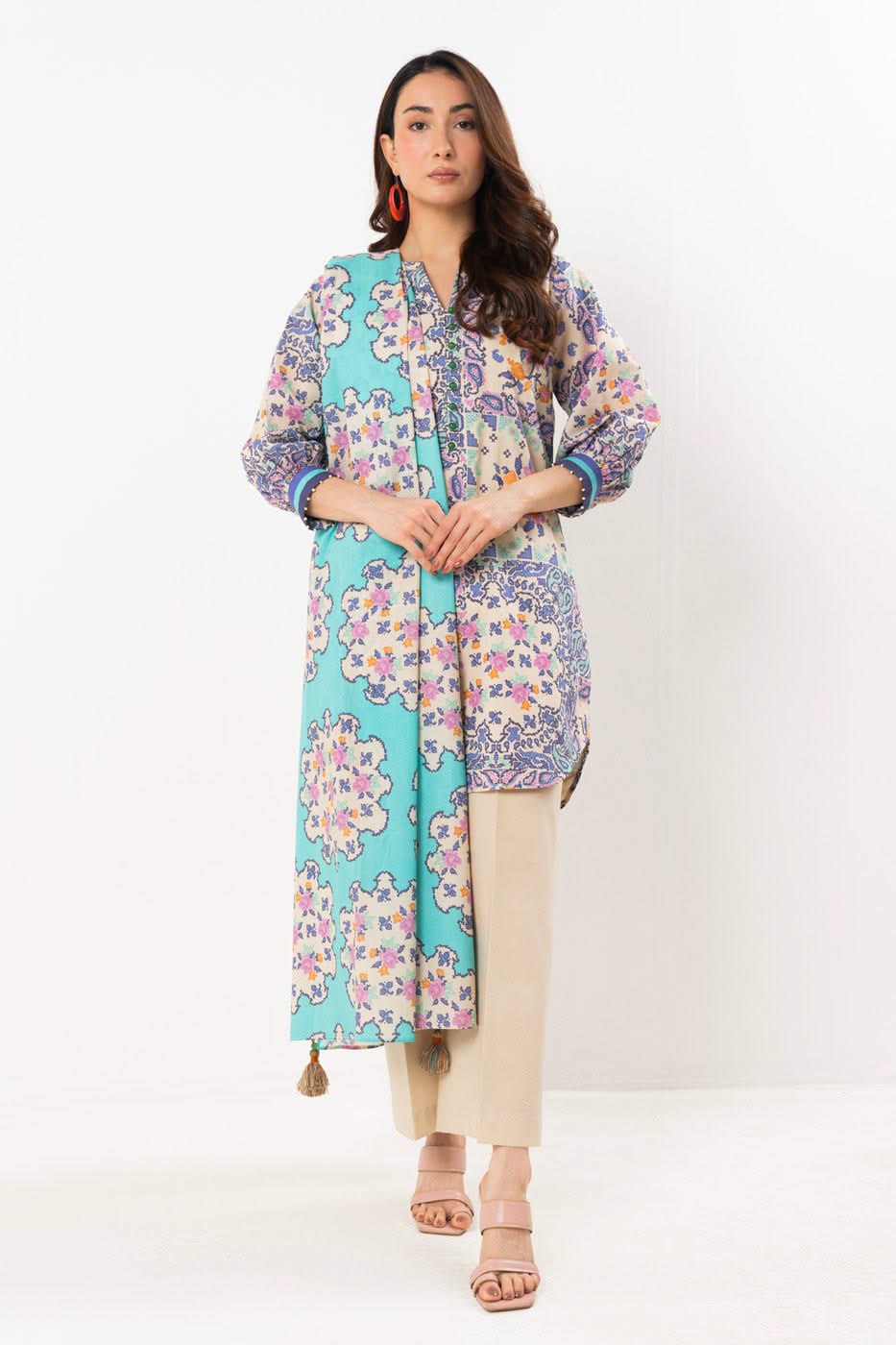 Alkaram Lawn Shirt Dupatta – 2PC SS-65-25-2-BEIGE