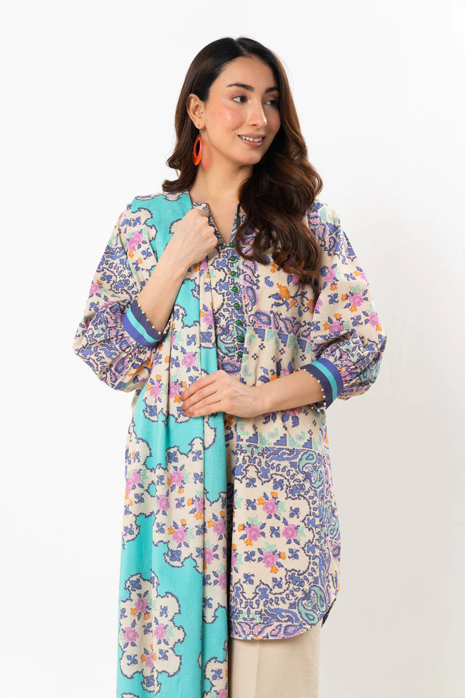 Alkaram Lawn Shirt Dupatta – 2PC SS-65-25-2-BEIGE