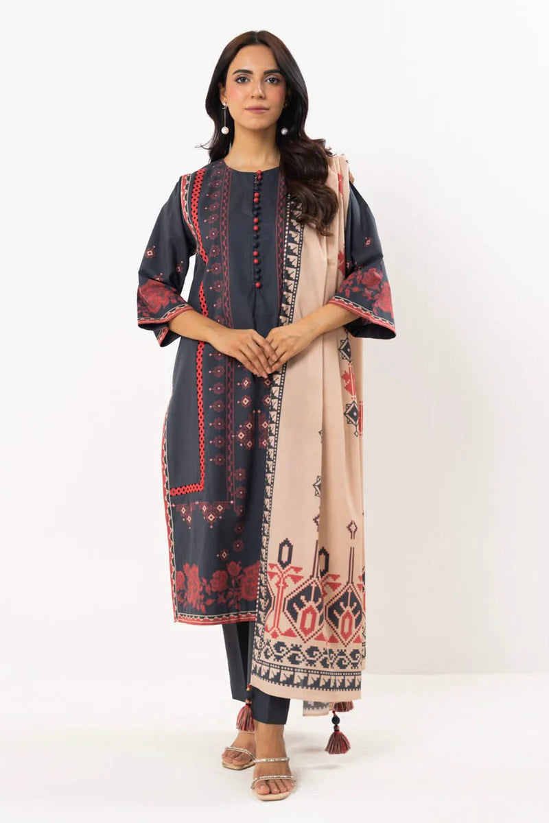 Alkaram Lawn Shirt Dupatta – 2PC SS-66-25-2-Black