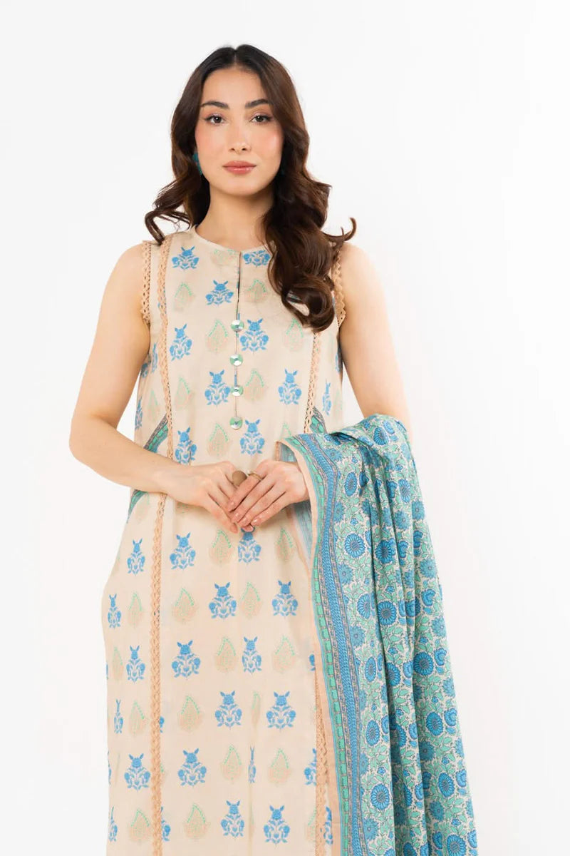 Alkaram Lawn Shirt Dupatta – 2PC SS-66.1-25-2-BLUE