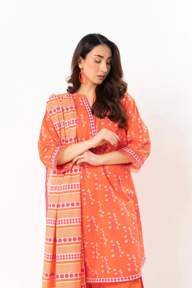 Alkaram Lawn Shirt Dupatta – 2PC SS-67.1-25-2-Orange