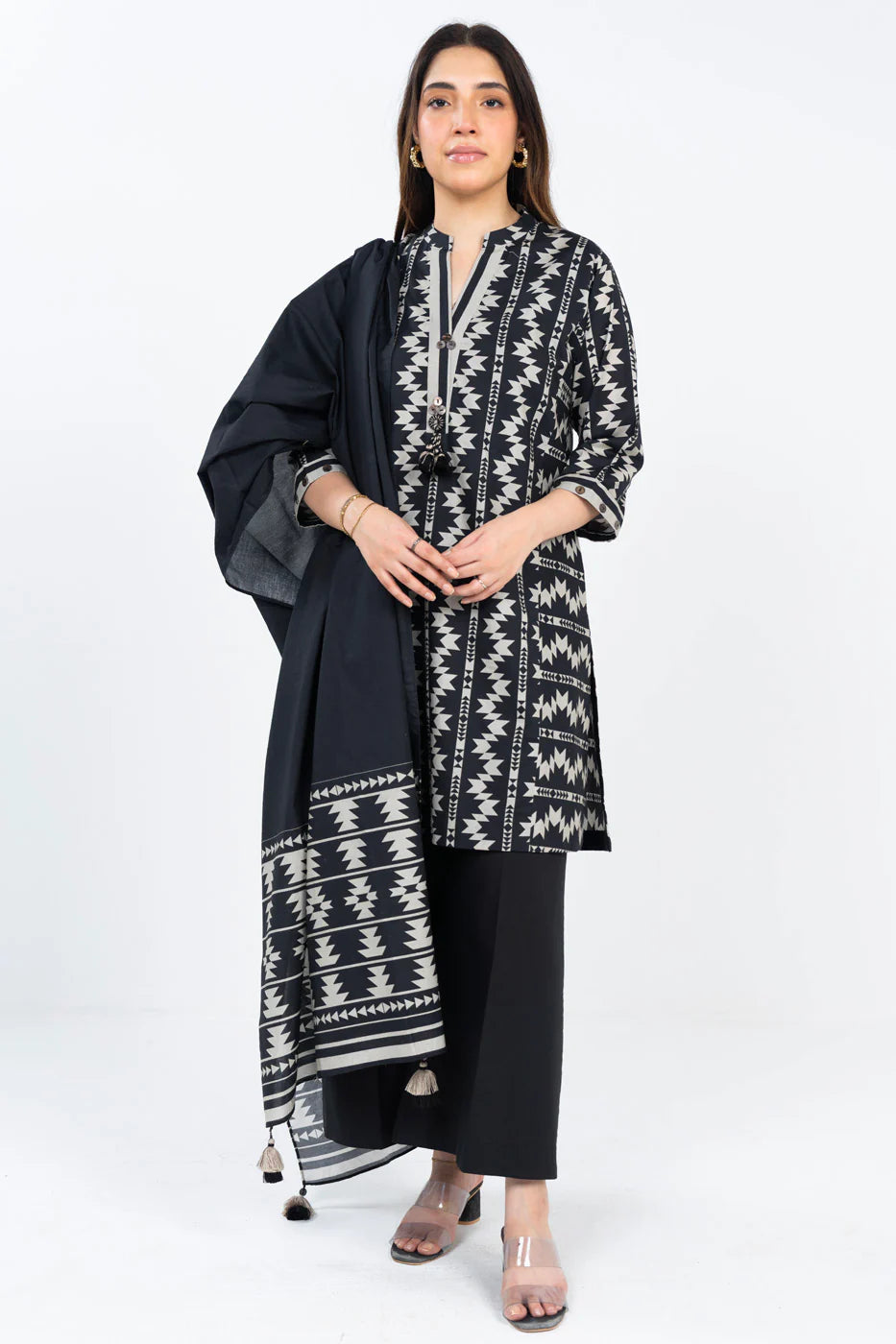 Alkaram Lawn Shirt Dupatta – 2PC SS-68.1-25-2 BLACK