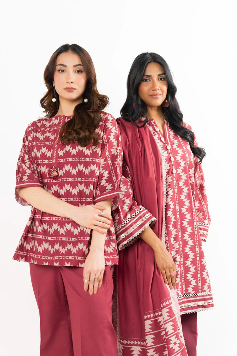 Alkaram Lawn Shirt Dupatta – 2PC SS-68.1-25-2-RED