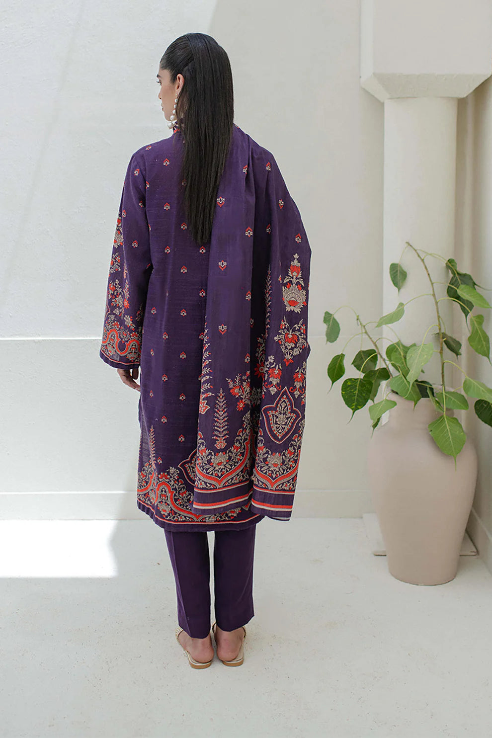 Zellbury Khaddar Collection 3Pc 100% Original  Stock 000851