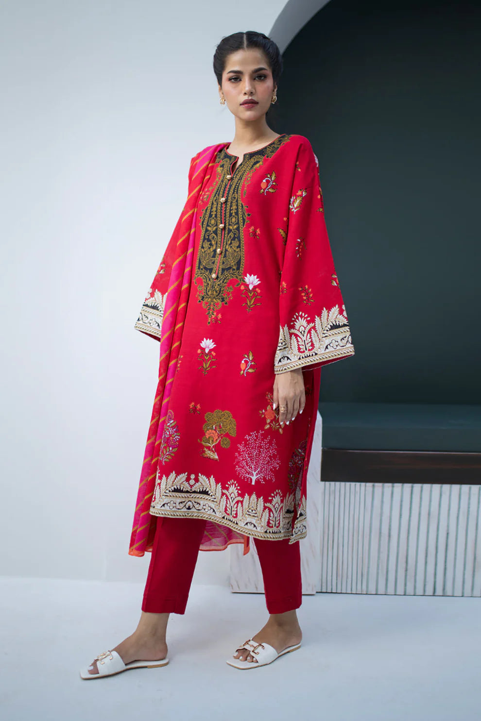 Zellbury Khaddar Collection 3Pc 100% Original  Stock 000856