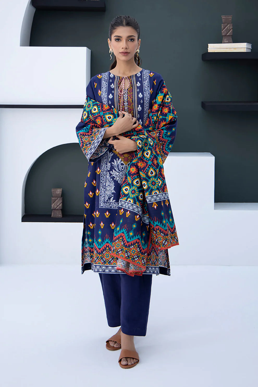 Zellbury Khaddar Collection 3Pc 100% Original  Stock 000859