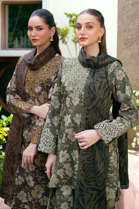 Baroque Printed 3pc Lawn With Chiffon Dupatta  UF-765