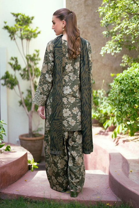 Baroque Printed 3pc Lawn With Chiffon Dupatta  UF-766