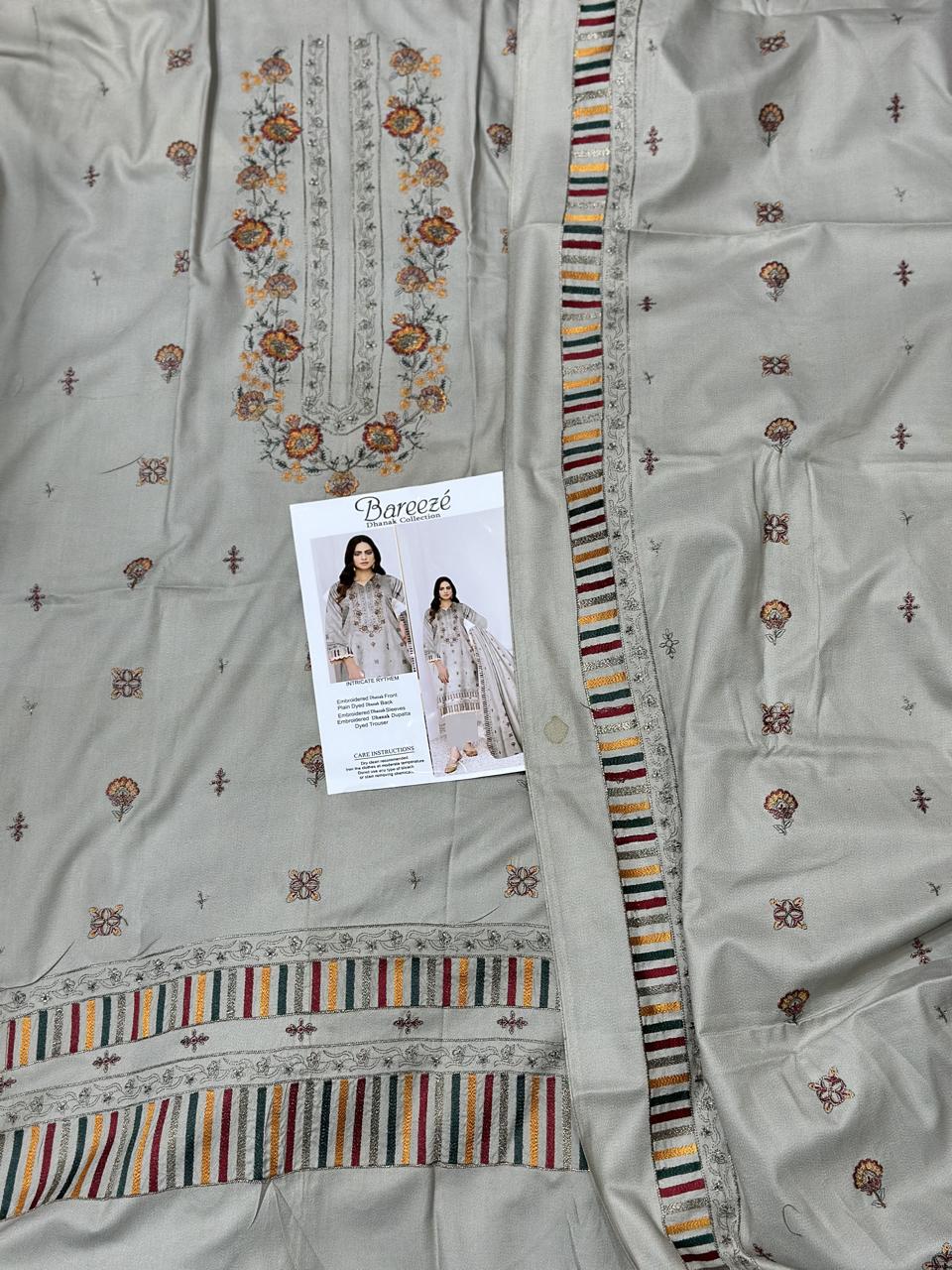 Bareeze Dhanak Embroidered 3Pcs Luxury  Winter Collection BRZ08