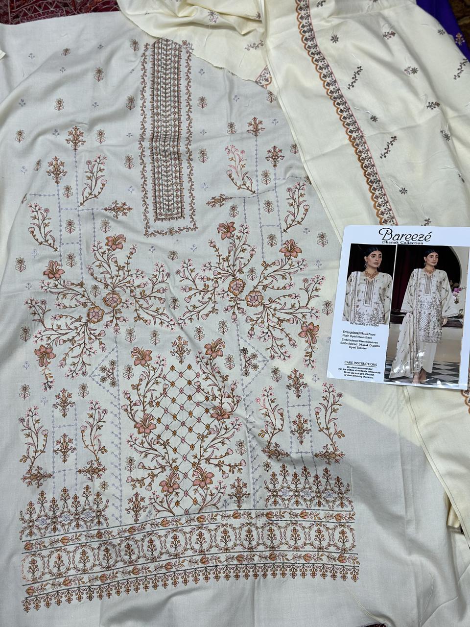 Bareeze Dhanak Embroidered 3Pcs Luxury  Winter Collection BRZ05