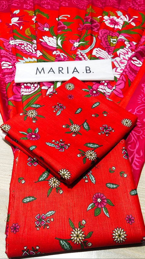 Maria B M Print Khaddar کھ ر Printed 3Pcs  mPrintred