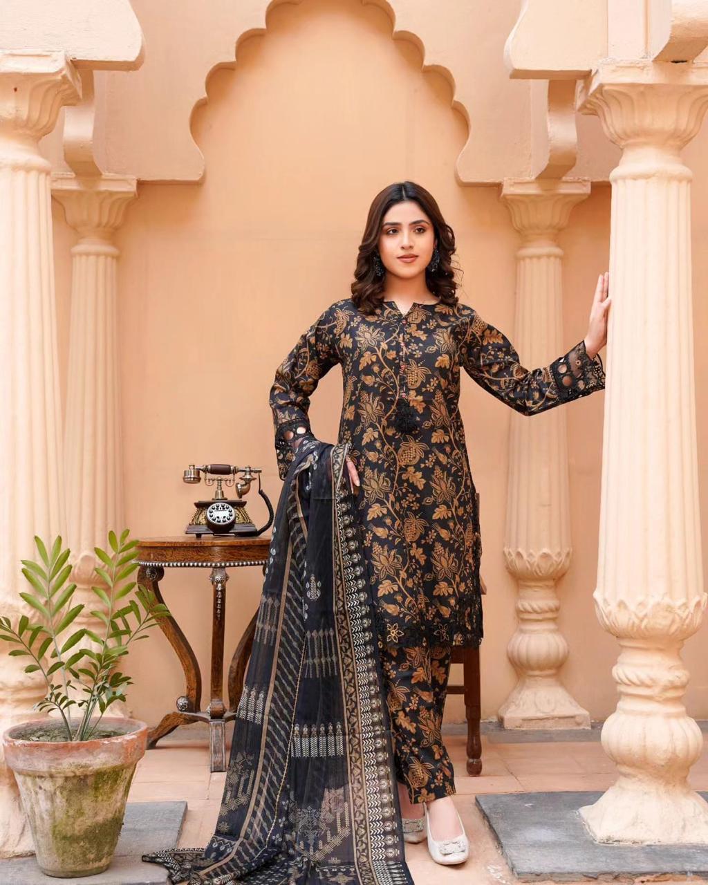 Nishat Allover khaddar 2PCS Shirt Trouser  Winter LM004