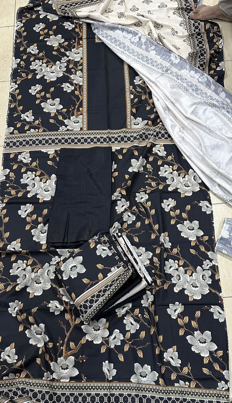 Orient Khaddar 3Pcs Printed Flower Design AUO01