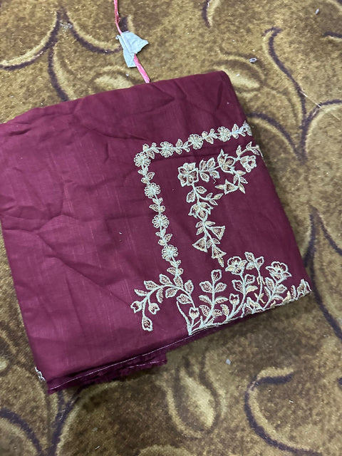 Base Thread Embroidered Khaddar Luxury 2pcs Shirt Trouser REDSKML