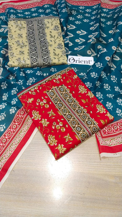 Orient Lawn 3Pcs Printed Shirt Trouser Dupatta UZ-551 Orignal