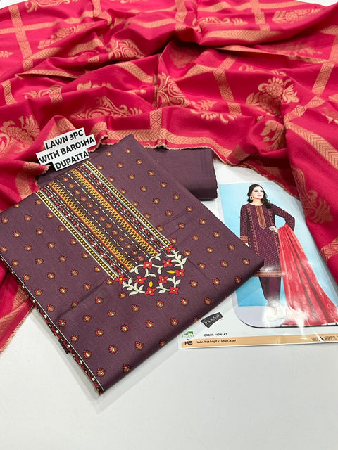 Barosha Jecard Dupatta Lawn 3 Pcs Luxury HS Volume P583