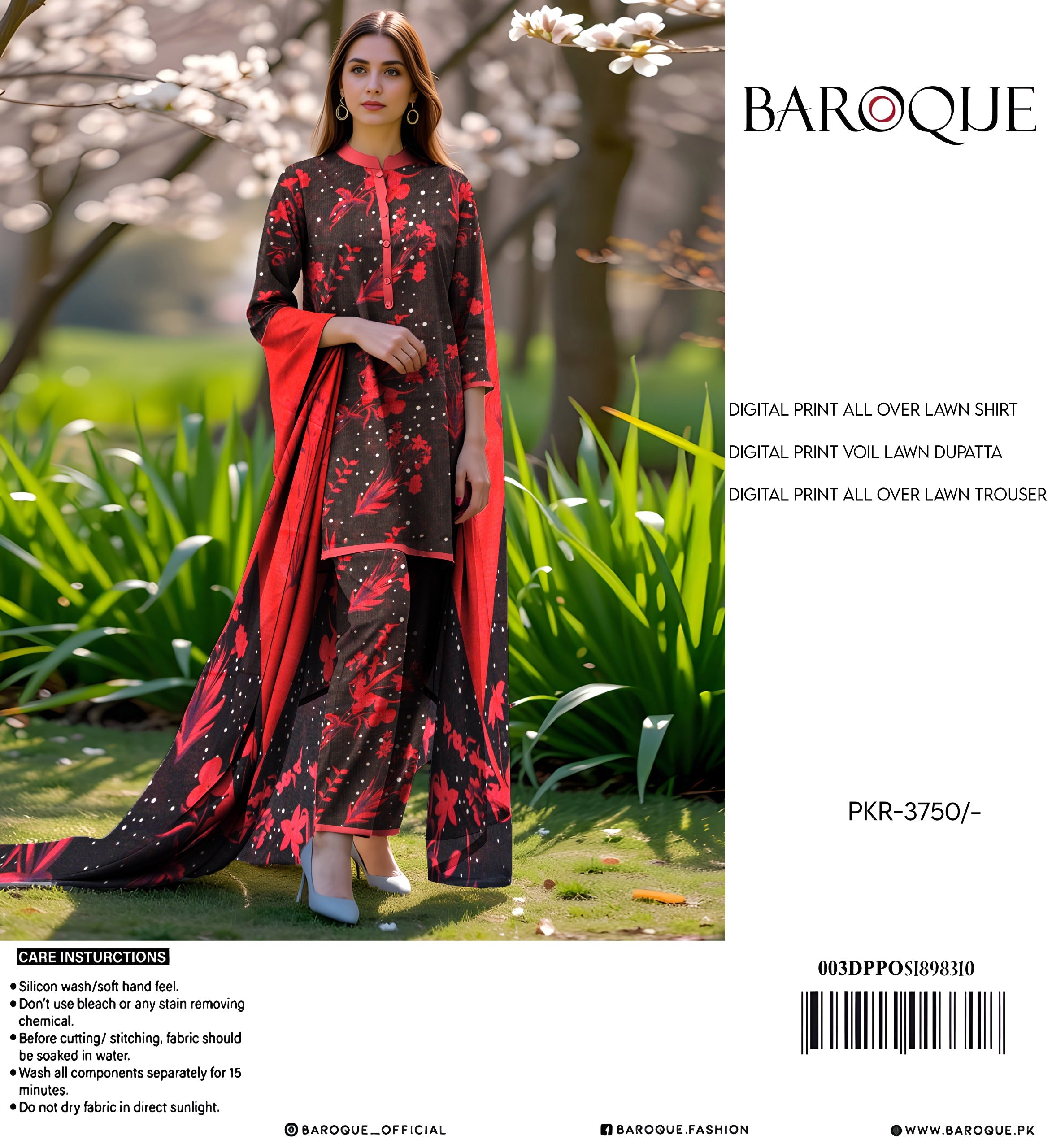 Baroque 3Pcs Printed Allover Lawn 000145
