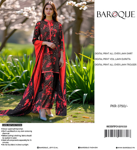 Baroque 3Pcs Printed Allover Lawn 000145