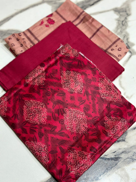 Original Lawn Printed 3Pcs Shirt Trouser Dupatta Mix Brands 000122