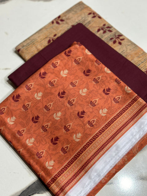 Original Lawn Printed 3Pcs Shirt Trouser Dupatta Mix Brands 000127