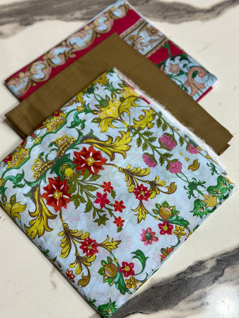Original Lawn Printed 3Pcs Shirt Trouser Dupatta Mix Brands 000138