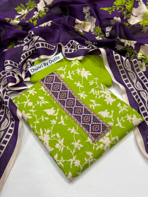 Uswa Zia Outfits Hit 3Pcs Printed Shirt Trouser Dupatta 000196