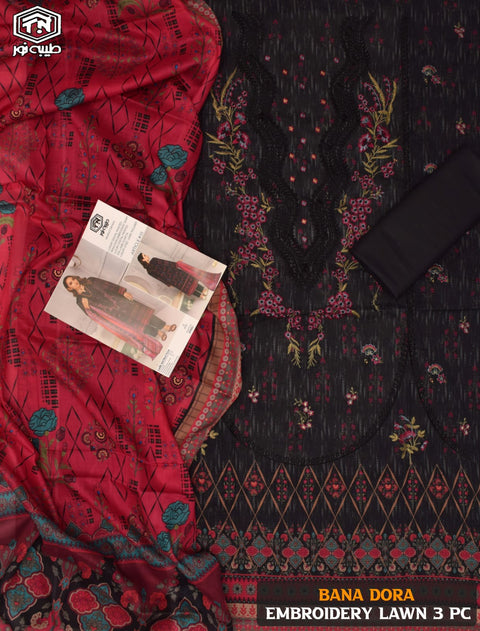 Tayyaba Noor Embroidered Superior BanaDoriya Lawn 3 Pcs 000202
