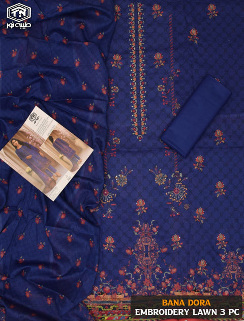 Tayyaba Noor Embroidered Superior BanaDoriya Lawn 3 Pcs 000204