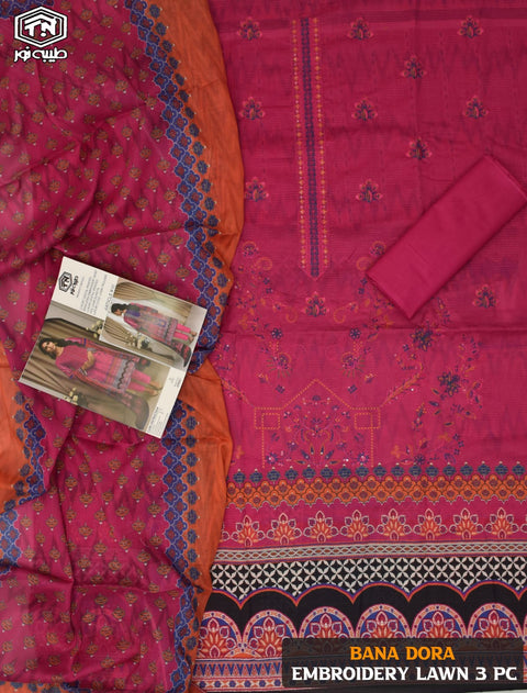 Tayyaba Noor Embroidered Superior BanaDoriya Lawn 3 Pcs 000206