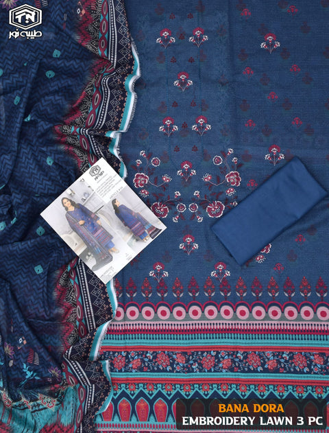 Tayyaba Noor Embroidered Superior BanaDoriya Lawn 3 Pcs 000207