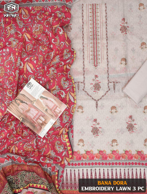 Tayyaba Noor Embroidered Superior BanaDoriya Lawn 3 Pcs 000209