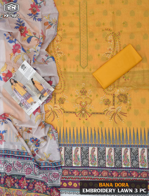 Tayyaba Noor Embroidered Superior BanaDoriya Lawn 3 Pcs 000211