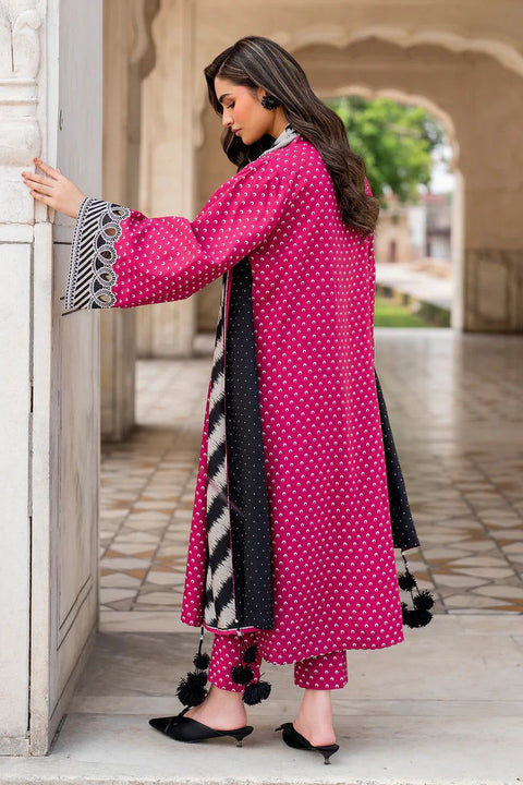 Baroque Printed 3pc Lawn With Chiffon Dupatta  UF-738