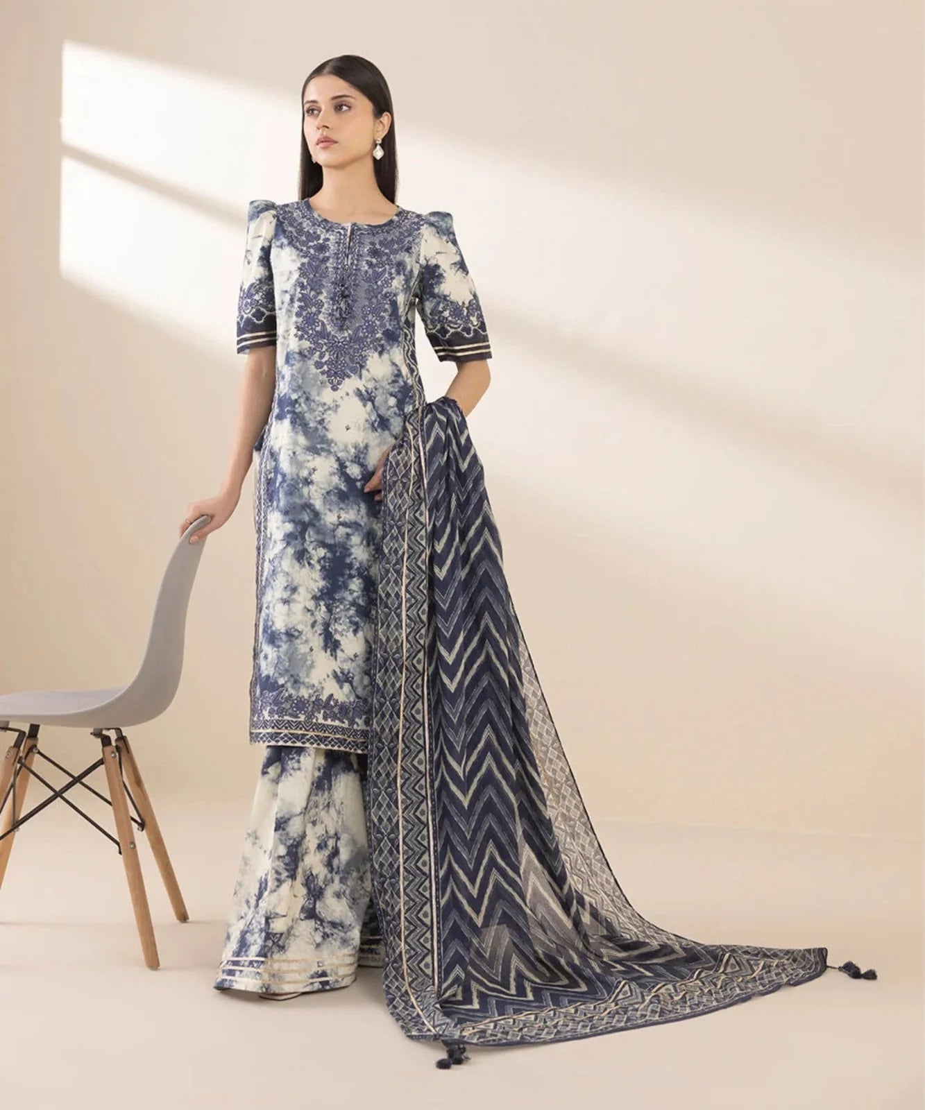 SAPHIRE HIT CODE Hania EID Embroidered Lawn Luxury Unstitched 3 pcs